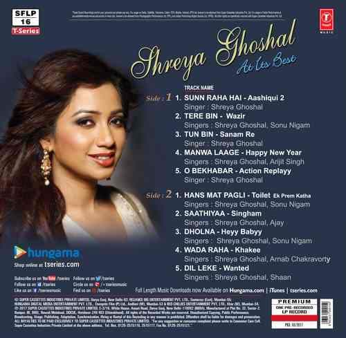 Shreya Ghoshal – At Its Best - 424218 – New Release Hindi LP Vinyl Record, Shreya Ghoshal 2