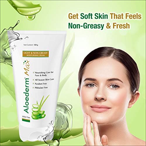 Aloederm Max Light & Non-Greasy Moisturizing Skin Cream - 150g | All Season Skin Care | Paraben Free | Phtlalate Free | Non Greasy, Light Texture | Enriched with Vitamin-E & Jojoba Oil 3