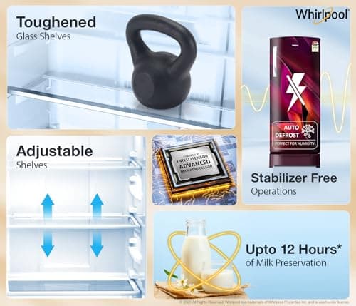 Whirlpool 236 L 4 Star Frost Free Inverter Direct-Cool Single Door Refrigerator (Auto-Defrost, Intellisense Inverter, 260 IMPRO PLUS ROY 4S WINE Breeze-Z) 4