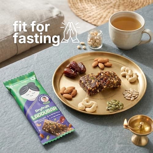 LADDUBAR Dryfruit Energy Bars | 10% Protein | 96% Dryfruits & Dates | Purchase one get one | Gluten Free | No Refined Sugar | Fasting Friendly | Mama Nourish | Pack of 1(5 Bars x 35g) | As Seen on Sha 4
