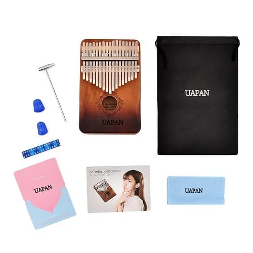 UAPAN Kalimba 17 Keys Thumb Piano with Arm Rest, Peach Blossom Wood Finger Piano 3