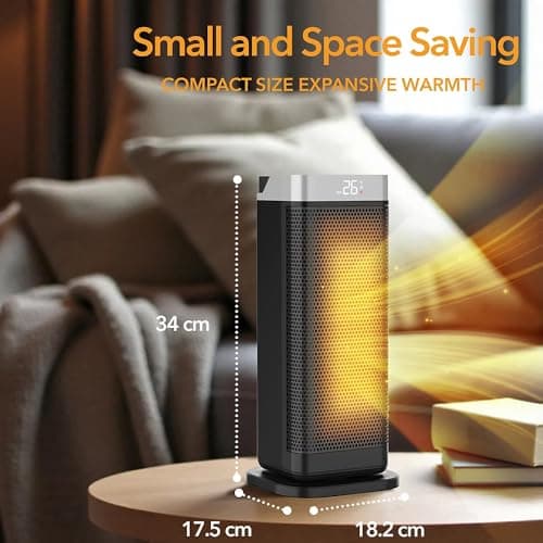 FASTRON 2000W PTC Space Heater for Indoor Use | Fast Heating Portable Electric Heater with Remote, 12H Timer, 70° Oscillation, Large Ceramic Room Heater for Bedroom, Office & Home Safety Protection 2