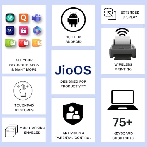 JioBook 11 with Lifetime Office | Android 4G Laptop Mediatek 8788 (JioOS) | Octa-core | 4GB RAM | 64 eMMC Storage | Thin and Light Laptop (11.6 inch, 990 Grams) | Dual Band WiFi + SIM | Blue 2