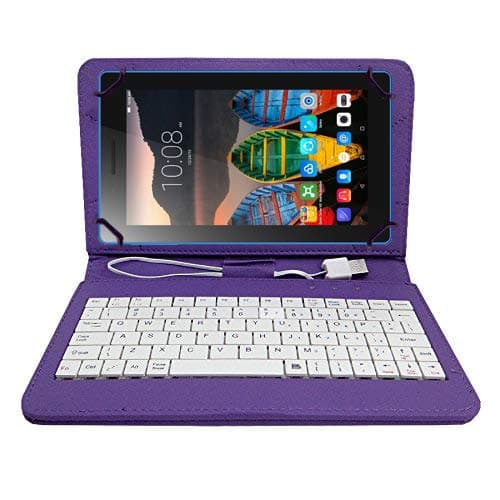 Hello Zone Exclusive 7� Inch USB Keyboard Tablet Case Cover Book Cover for Swipe Slice Tablet -Purple