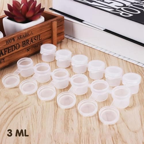 30-Pack 3ml Refillable Mini Paint Pots with Lids | Clear Plastic Empty Watercolor Containers | Small Artist Paint Jars, Storage Pods & Color Mixing Palette Strips for Acrylic, Gouache & Travel Art 5