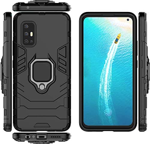 Designerz hub Back Cover for Silicone_Vivo IQOO 3(Armor Defender) Black 5