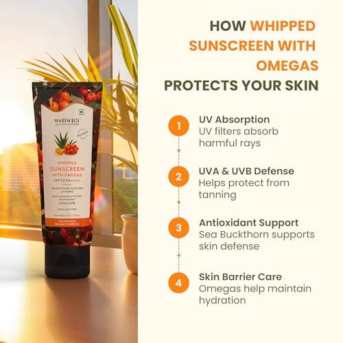 Wellwith by Ayuzera Sun Screen SPF 50, PA+++, Protection against UVA and UVB Rays, Oil free, Water Resistant (50ml, Pack of 1) 5