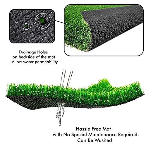 Homitecture 25 MM High Density Artificial Grass Carpet Mat for Balcony Multipurpose Entryway Floor Doormat for Lawn Garden Terrace & Office (37 X 57 Cm, Pack of 1) 5