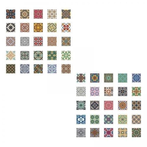 The Style Sutra 4x50 Pieces Tile Stickers PVC Ornament Luggage Decals for Laptop Suitcase Wall|Crafts | Scrapbooking & Paper Crafts | Scrapbooking