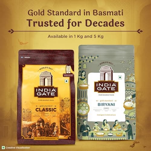 India Gate Gold Standard Classic Basmati Rice 1 Kg | 2 Years Aged | Extra Long Grains 4