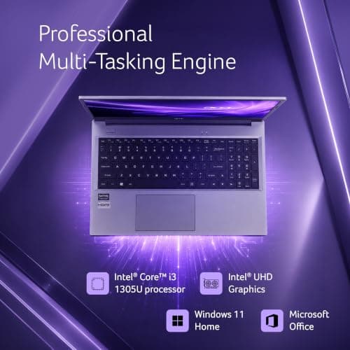 Acer Aspire Lite 13th Gen, Intel Core i3-1305U, Office 2024 + M365 Basic, 8GB DDR4 RAM/512GB SSD, 39.62cm 15.6" FHD IPS Display, Win 11 Home, Steel Gray, 1.59 Kg,AL15-53, Thin & Light Laptop 3