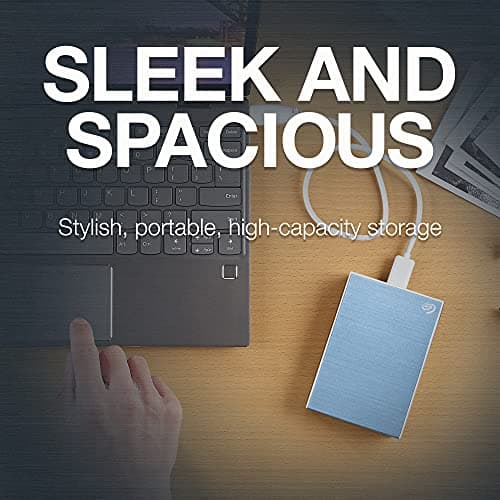 Seagate One Touch 2TB External HDD with Password Protection Light Blue, for Windows and Mac, with 3 4