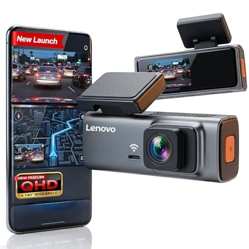 Lenovo Dash Camera for Car (New Launch) | Front 2K Recording | Starlight Night Vision | WiFi Dashcam with App Control | 1.47” Display, 140° Wide Angle | T3-B1V