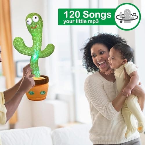 Storio Rechargeable Toys Talking Cactus Baby Toys for Kids Dancing Cactus Toys Can Sing Wriggle & Singing Recording Repeat What You Say Funny Education Toys for Children Playing Home Decor for Kids 4