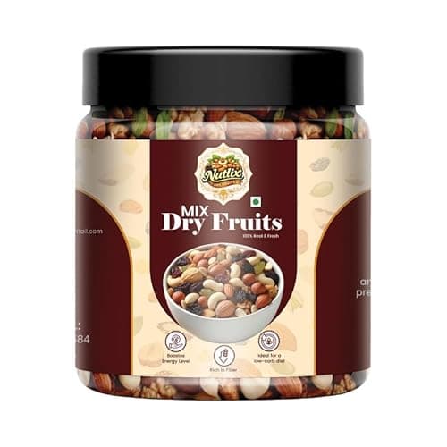 NUTLIX Premium Mix Dry Fruits –250gm Premium Assorted Dry Fruits Combo | Almonds, Cashews, Raisins & More | Healthy Snack, Rich in Nutrients | Perfect for Daily Use & Gifting
