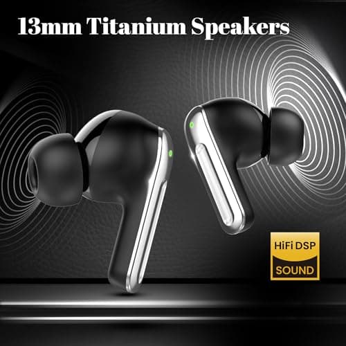 truke Mega 9 New Launch True Wireless in Ear Earbuds W/ 24-Bit Lossless Spatial Audio, 70H Battery Fast Charge Ear Buds, Leather Finish, 13mm Speakers TWS, 40ms Ultra Low Latency, 4Mics ENC 5