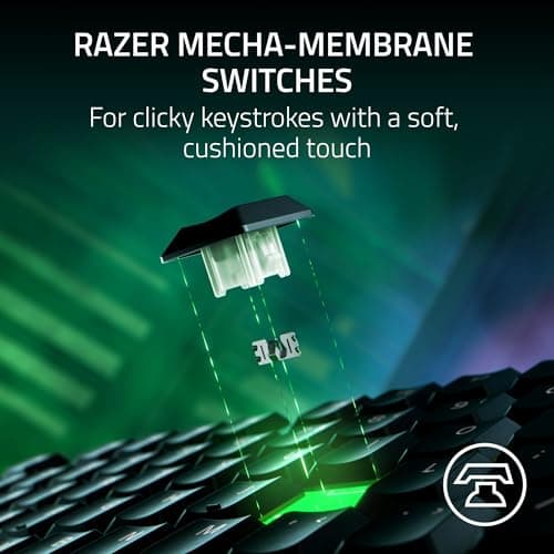 Razer Ornata V3 Tenkeyless - Low Profile Gaming Mechanical Membrane Wired Keyboard-Black-RZ03-04880100-R3M1 3