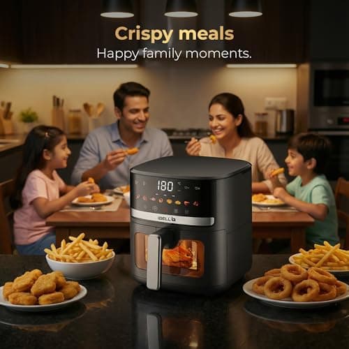 IBELL AERO FRY 550 Digital Air Fryer, 5.5 Litre Capacity, 1350W Power, Touch Control Panel, Multiple Cooking Options, Adjustable Temperature, Oil-Free Cooking, Black, 2 Year Warranty 5