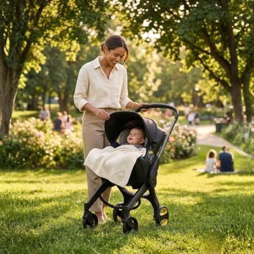 OBABY Car Seat/Travel Stroller/Convertible/Adjustable seat/ 5 Point Safety Harness/Ergonomic/Foldable seat/Multi-Position Stroller for New Born and Toddler (Pitch-Black) 2