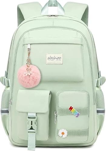 Swenil Student Laptop Bags for College Women Middle High School Teen Girls Women Bookbag Backpack Of Large Capacity Aesthetic Stylish Bag for college Travel Daypack (Olive Green) 3