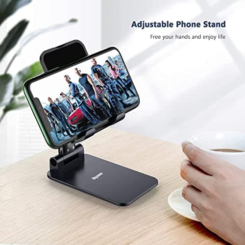 Dyazo Height Adjustable, Angle Adjustable, Fully Foldable, Anti-Slip Tabletop Mobile Phone Stand/Holder Compatible for Vivo, Oppo, iPhone, Samsung and All Mobile Phones 5