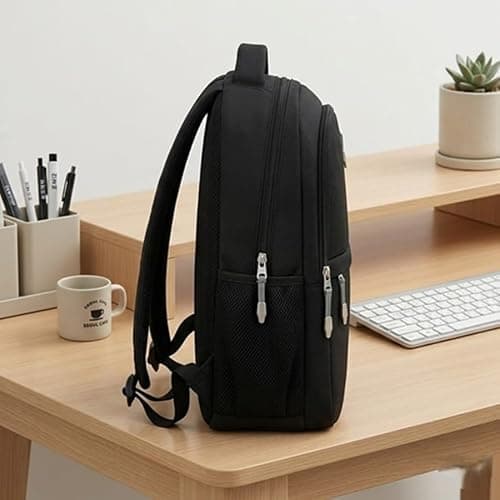 Waterproof Anti-Theft Laptop Backpack, Black, Lightweight, Multiple Compartments, for Travel, College, Office and Business 2