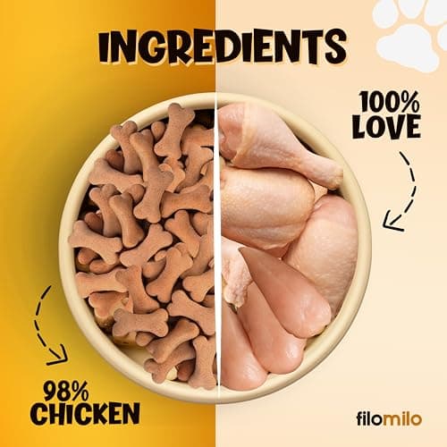 Filomilo Ayurvedic Dog Biscuits with Brahmi & Ashwagandha | Real Chicken Flavour | Boosts Immunity & Brain Health | Made in India | 500 g | for All Breeds 3