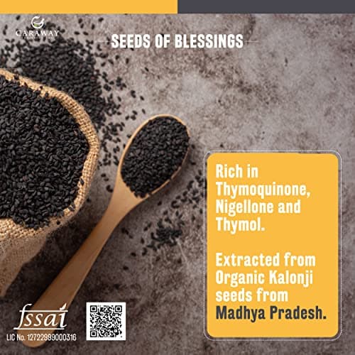 CARAWAY Black Seed Oil Edible - Kalonji Oil - 4 oz / 118 ml | Contains Active Thymoquinone for Immunity Boost and Hair Growth | One Time Cold Pressed | For Oral and Topical Use | Glass Bottle | FSSAI  2
