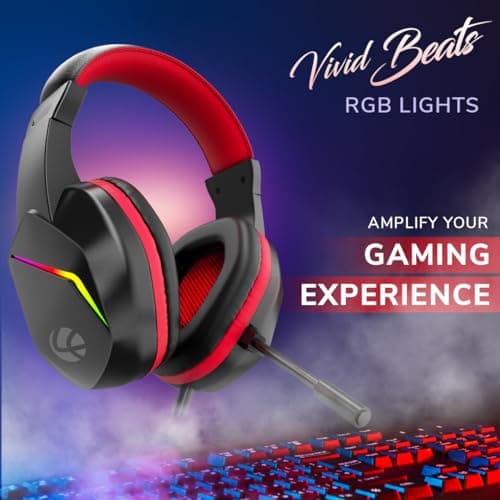 LAPCARE Bunker Gaming Over Ear Headset with RGB Back Lights|40Mm Drivers|3.5Mm+USB Jack|Adujustable Microphone|Light Design&Comfortable|Super Anti Violence&Break|Braided PVC Line(Lhp-210),Black 3