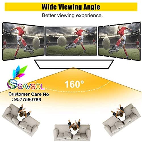 Savsol® Eyelet Screen (10 ft. (W) x 8 ft. (H) - 150" Inch) Diagonal Anti-Crease Projection Screen for Home Theater 4:03 Aspect Ratio 3