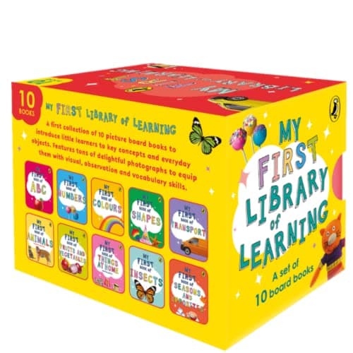 My First Library of Learning: Box set, Complete collection of 10 board books for kids 0 to 3 | ABC, Colors, Opposites, Numbers, Animals 3