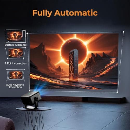 WZATCO Yuva Vibe, Certified OS Smart Home Projector, Native 1080P Fully Automatic, HDMI ARC, WiFi 6 & BT, 14000 Lumens, Screen Mirroring, Portable Room Cinema, Black 4