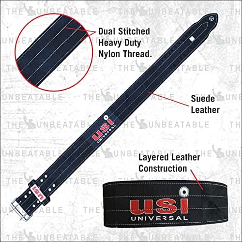 USI UNIVERSAL Weight Lifting Belt, 790PL (Light Weight, 6mm Thickness, Small) Leather Power Lifting Belt For Men Women Weightlifting Competition Workout Training Weight Lifting Belt 2