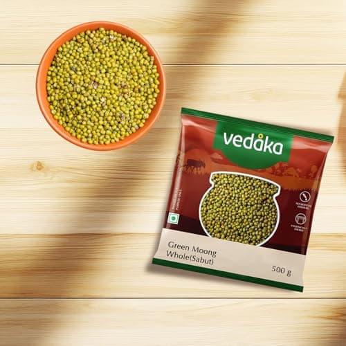 Amazon Brand - Vedaka Popular Unpolished Green Moong Whole (Sabut), 500 g|Naturally Rich in Protein |Naturally Cholesterol free 5