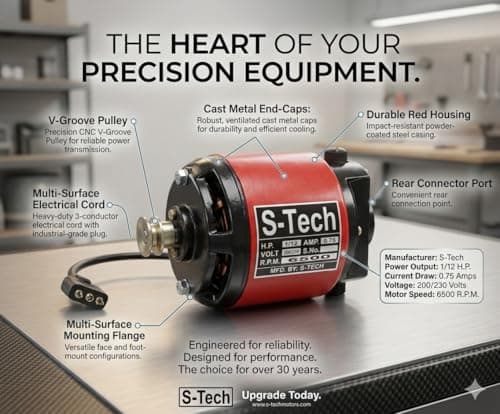 Pro Industial Electric Sewing Machine Motor 1/12 HP | Heavy Controller & Pedal Set | Silai Machine Ki Motor for Domestic Tailoring & Stitching Machine | 100 Stitches (Red) 4