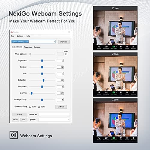 NexiGo AutoFocus 1080p Webcam with Microphone and Privacy Cover, Noise Reduction, HD USB Web Camera, for Online Class, Zoom Meeting YouTube Skype Facetime, PC Mac Laptop Desktop (Upgraded) 2
