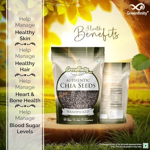 Greenfinity Chia Seeds 1kg | Raw & Unroasted | High Fiber Superfood | Omega 3 Rich Seeds | Weight Loss & Detox | Vegan, Gluten Free | Healthy Seeds for Smoothies, Drinks & Diet 4