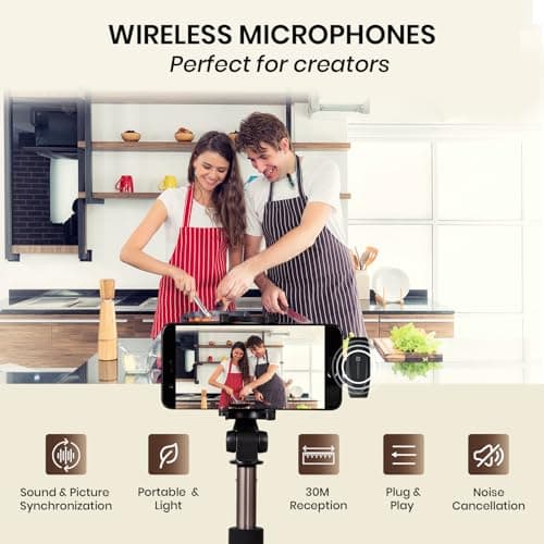 Portronics Dash 7 Ai Omnidirectional Type C Wireless Microphone, Ai Enabled Noise Cancellation, Plug & Play, Lapel Wireless Mic for Video Recording, Supports Type C Android, iPhone, Camera(Black) 4