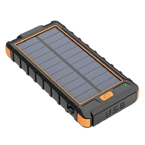 Foto Power Solar Power Bank, 15000mAh Portable Charger with USB C Input/Output for Cell Phones, External Battery Pack with Dual Flashlight for Camping