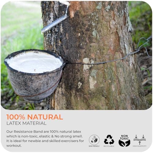 Active 100 Resistance Bands Set of 5 – Skin-Friendly Loop Bands With 5 Resistance Levels, Ideal Exercise Band for Home Gym, Yoga, Pilates – Includes Carrying Case & Free Guide (Multicolor) 4