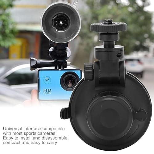 SJCAM SC-1 360° Turnable Suction Cup | Portable One-Key Lock Plastic Universal Suction Cup Mount | Small Vacuum Cup Compatible Gopro Hero 5/6/7/8/9/10/11/12 Insta 360 DJI Action Camera | Black 5