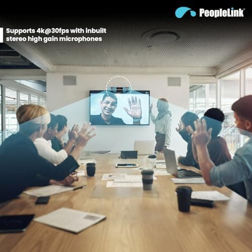 Peoplelink InstaVC 4K AI Auto Frame Camera,4k@30fps, FOV 120°,8X Digital Zoom, ePTZ (pan,Tilt and Zoom),Plug & Play,Noise Reduction,Ultra HD Streaming for Zoom, YouTube, Gaming & Meetings 2