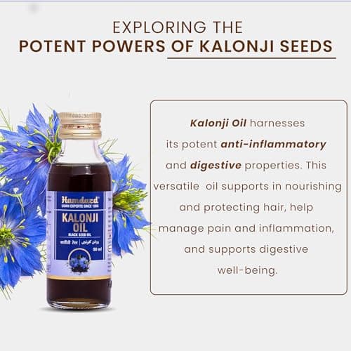 Hamdard Kalonji Oil for Healthy Skin & Hair|Strengthens Hair & Smoothness Skin-(Blackseed Oil)-50ml-Pack of 2 5