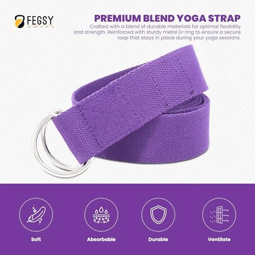 FEGSY High Density Foam Yoga Block Brick Set of 2 with Yoga Strap for Improve Strength, Aid Balance, and Flexibility (Multicolor) 3