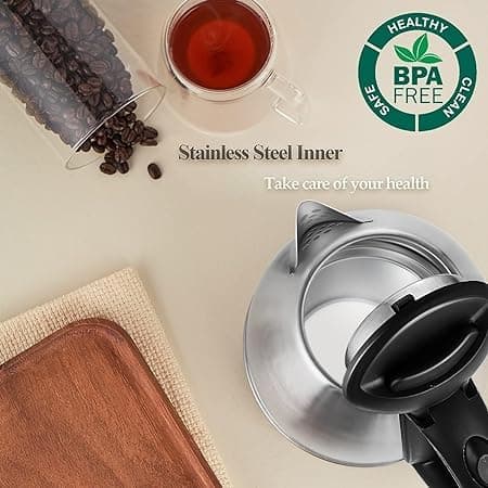 INDIKRAFT Electric Kettle With Stainless Steel Body, Used For Boiling Water, Making Tea And Coffee, Instant Noodles, Soup Etc. 1800 Watts (Silver, 2 liter) 4