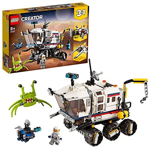 LEGO 31107 Creator 3in1 Space Rover Explorer, Base and Shuttle Flyer Building Set, Spaceship Construction Toy for Kids (Multicolor) (510 Pieces)