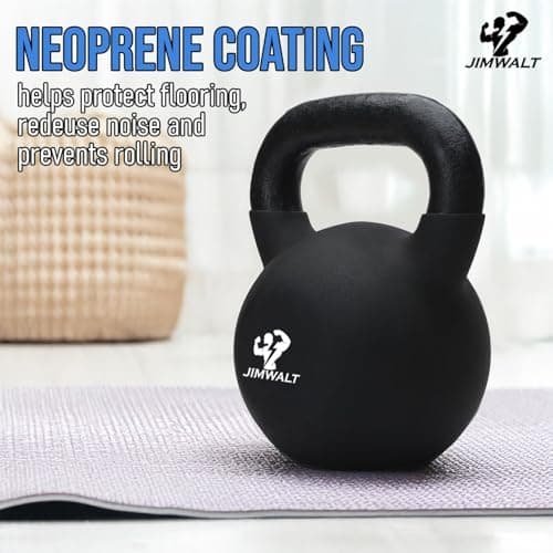 Jimwalt Jimwalt Premium Neoprene Coated Solid Kettlebell - Non Slip Grip| Reach Compliant| From the House of Healthycliq| Sedex Certified| Strength & Cross Training Weight for Home Gym (20KG) 4