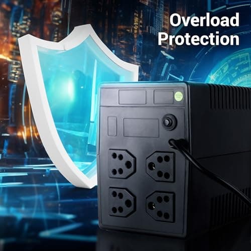 ZEBRONICS U1205 Microcontroller Based UPS with Up-to 1000VA | 600W, Double Boost, Automatic Voltage Regulation, Overload Protection, Auto Restart, Generator Compatible, for Office Computers | Home PC 4