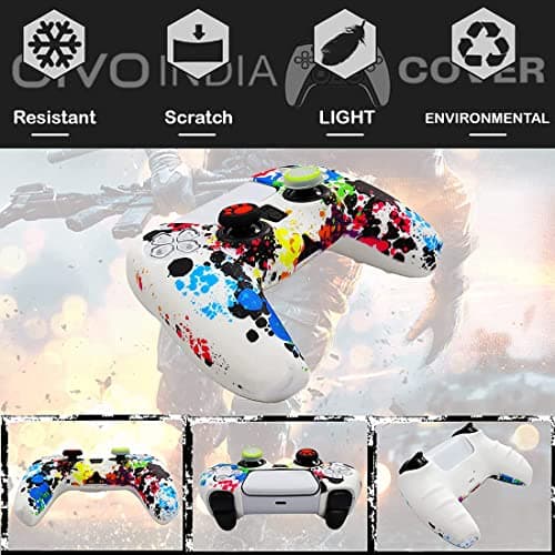 OIVO INDIA Multicolor Controller Silicone Cover Case PS5 Controller Skin Anti Slip Protective Case Sleeve Compatible for Sony PS5 Controller 3