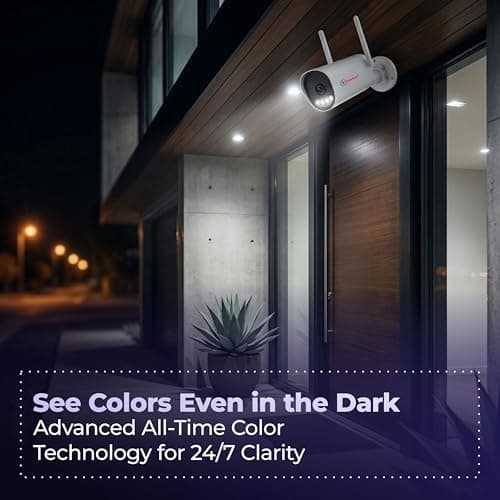 Trueview 3MP All Time Color Wi-Fi Smart Bullet CCTV Security Camera for Home, Shop, Office | Two-Way Audio | Human Detection IP66 Waterproof Supports Upto 256GB Memory Card | Alexa Compatible T18295S 3